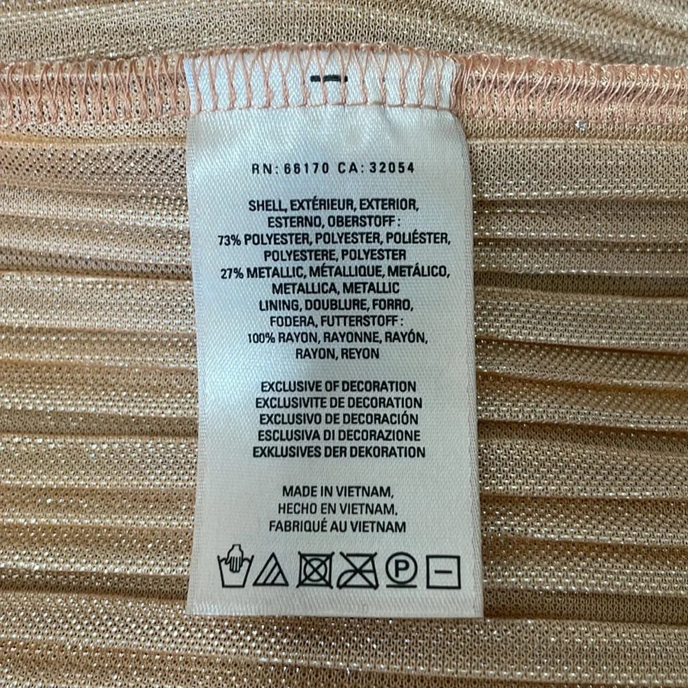 Anthropologie Maeve Pleated Metallic champagne peach midi skirt Small Anthro - Picture 11 of 11